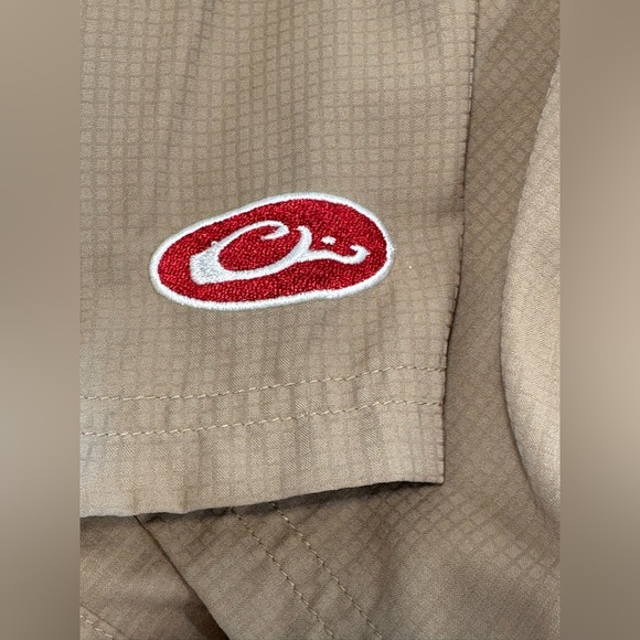 Drake Clothing Company Mens Vented Short Sleeve Oklahoma OU Shirt Size Large Tan - Picture 4 of 9